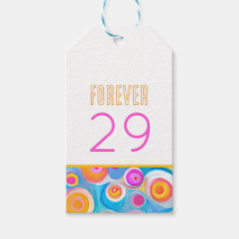 Etiquetas Para Regalos PARA SIEMPRE 29 AÑOS Arte Colorido CUALQUIER DIVER