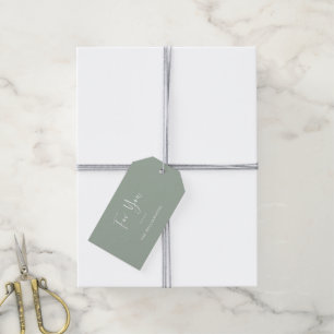 Etiquetas Para Regalos Para su guión Minimalista Dusty Sage personalizado