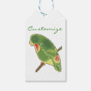 Etiquetas Para Regalos Parakeet verde tropical Thunder_Cove