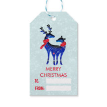 Pareja de renos de Navidades nórdicos azules