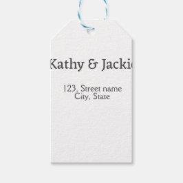 Etiquetas Para Regalos Pareja negro blanco nombre dirección ciudad estado