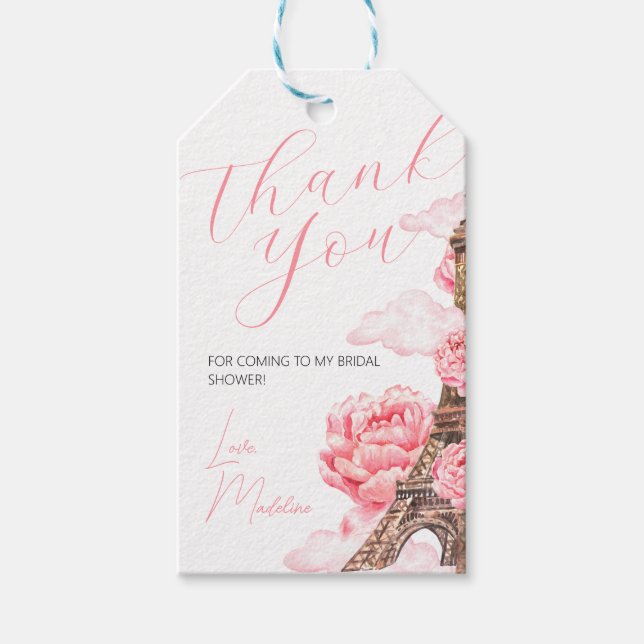 Etiquetas Para Regalos Paris Bridal Shower (Anverso)