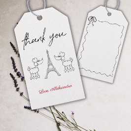 Etiquetas Para Regalos Paris Francés Poodles Baby Shower Black Pink