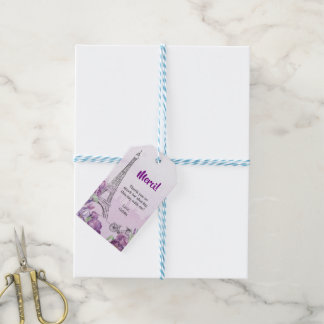 Etiquetas Para Regalos París Purple Iris Evento especial francés Gracias