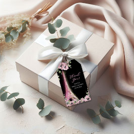 Etiquetas Para Regalos Parisian Black Pink Floral Bridal Shower Gift Tag