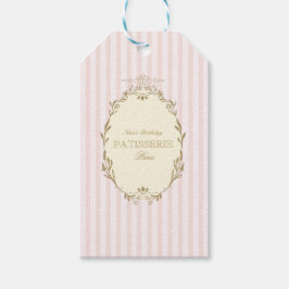 Etiquetas Para Regalos Parisian French Patisserie Vintage Party Pink 