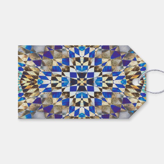 Etiquetas Para Regalos Parqué azul (Frente (Horizontal))