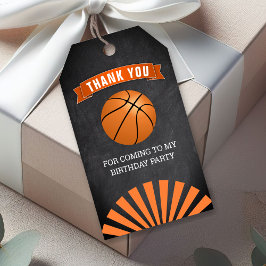 Etiquetas Para Regalos Partido de Cumpleaños de Baloncesto Gracias