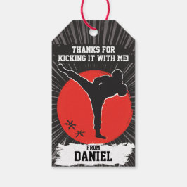 Etiquetas Para Regalos Partido de Cumpleaños de las Artes Marciales de Ni