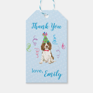 Etiquetas Para Regalos Partido de Cumpleaños English Springer Spaniel Gra