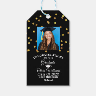 Etiquetas Para Regalos Partido de Graduación de Foto de Graduado de Confe