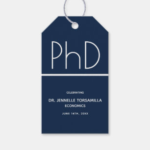 Etiquetas Para Regalos Partido de Graduación de grado PhD Azul