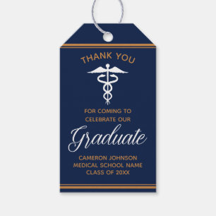 Etiquetas Para Regalos Partido de graduación de la Escuela Médica Navy Bl
