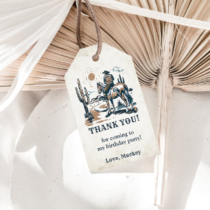 Etiquetas Para Regalos Partido del Cumpleaños de los Vaqueros del Oeste