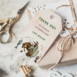 Etiquetas Para Regalos Partido del Cumpleaños de los Vaqueros del Oeste