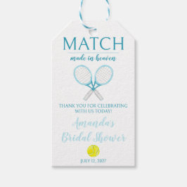 Etiquetas Para Regalos Partido hecho en el cielo, ducha de novia de tenis
