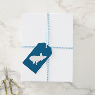 Etiquetas Para Regalos Partido temático francés del Bulldog - Azul Baby S