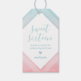 Etiquetas Para Regalos Pastel Acuarela Dulce Dieciséis Gracias A Aqua