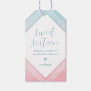 Etiquetas Para Regalos Pastel Acuarela Dulce Dieciséis Gracias A Aqua
