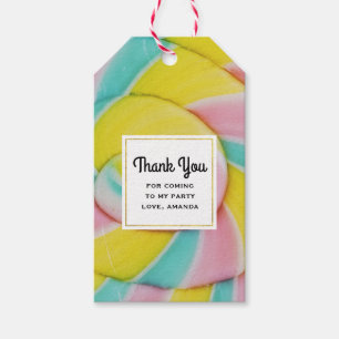 Etiquetas Para Regalos Pastel Arcoiris Spiral Candy Foto Gracias
