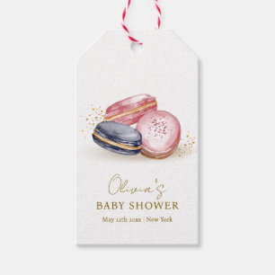 Etiquetas Para Regalos Pastel Bonjour Bébé Macarons francés Baby Shower