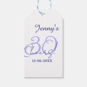 Etiquetas Para Regalos Pastel celebra 30 cumpleaños nombre elegante púrpu
