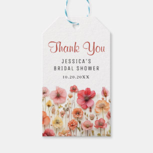 Etiquetas Para Regalos Pastel de Boho Rosa Wildflowers Boda Bridal Shower