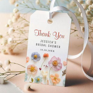 Etiquetas Para Regalos Pastel de Boho Rosa Wildflowers Boda Bridal Shower