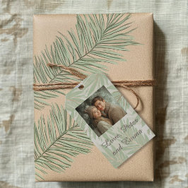 Etiquetas Para Regalos Pastel Green Palm Tree Holiday