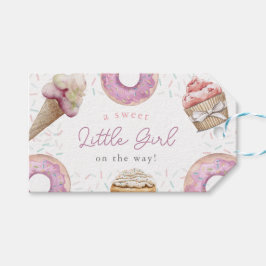 Etiquetas Para Regalos Pastel rosa dulce y Baby Shower de donut para niña
