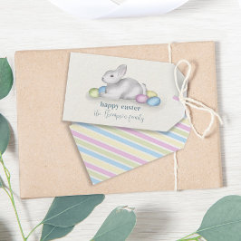 Etiquetas Para Regalos Pastel simple Feliz Pascua Bunny Clásico