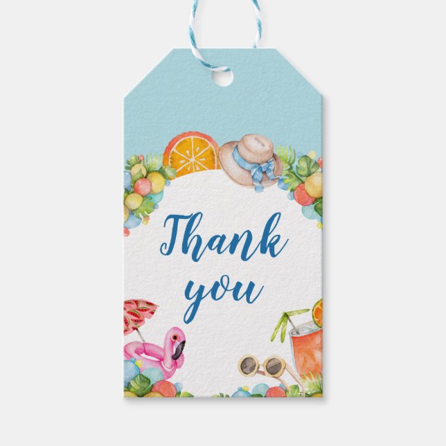 Etiquetas Para Regalos Pastel Summer Birthday (Anverso)