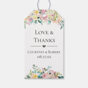 Etiquetas Para Regalos Pastel Summer Floral Boda Gracias