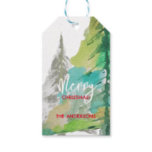 Pastel Verde Moderno Árbol de Navidad Watercolor A