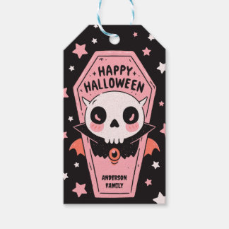 Etiquetas Para Regalos Pasteloween Vampiro Ataúd Espeluznante Lindo Hallo