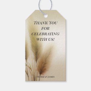 Etiquetas Para Regalos Pasto Pampas Dorado Boda Boho Bohemia