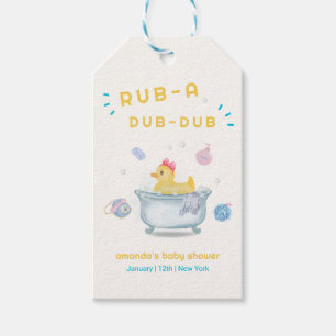 Etiquetas Para Regalos Pato de goma Frota un Dub Dub en la bañera Baby Sh