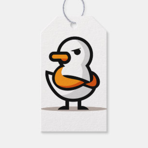 Etiquetas Para Regalos Pato gruñón Mascota de dibujos animados minimalist