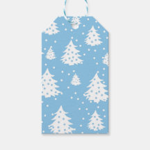 Patrón blanco azul de árboles de Navidad