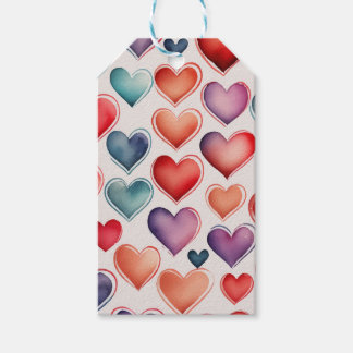 Etiquetas Para Regalos Patrón cardíaco acuarela
