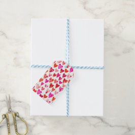 Etiquetas Para Regalos Patrón cardíaco rosa rojo