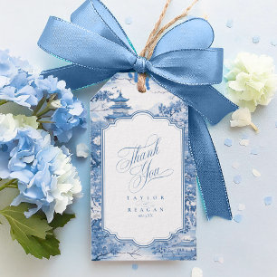 Etiquetas Para Regalos Patrón Chinoiserie Boda Agradecimiento ID1094