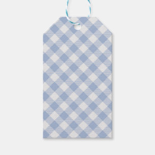 Etiquetas Para Regalos Patrón clásico de Gingham azul comprobado