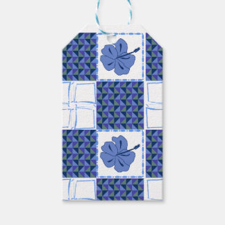 Etiquetas Para Regalos Patrón continuo con tropical dibujado a mano azul