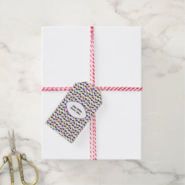 Etiquetas Para Regalos Patrón continuo de coche pixelado de cumpleaños mo