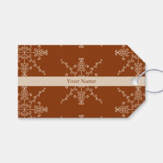 Etiquetas Para Regalos Patrón de arte de línea boho india marrón personal