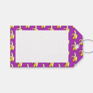 Etiquetas Para Regalos Patrón de arte pixel de plátano amarillo pelado
