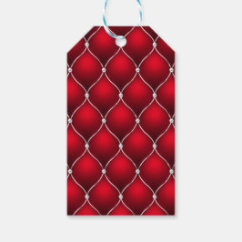 ETIQUETAS PARA REGALOS PATRON DE ASPECTO TUFADO ROJO Y BLANCO DE NAVIDAD