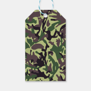 Etiquetas Para Regalos Patrón de camo verde de Hunters