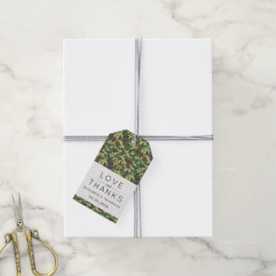 Etiquetas Para Regalos Patrón de camuflaje, camo, militar, Boda